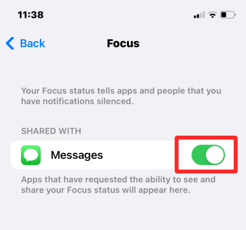 Comment partager létat de focus sur iPhone