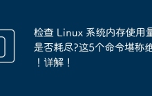 检查 Linux 系统内存使用量是否耗尽?这5个命令堪称绝了！详解！