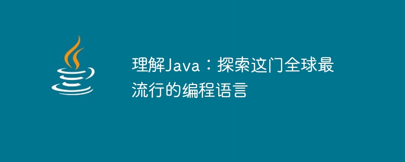 Java 이해: 세계에서 가장 인기 있는 프로그래밍 언어 살펴보기