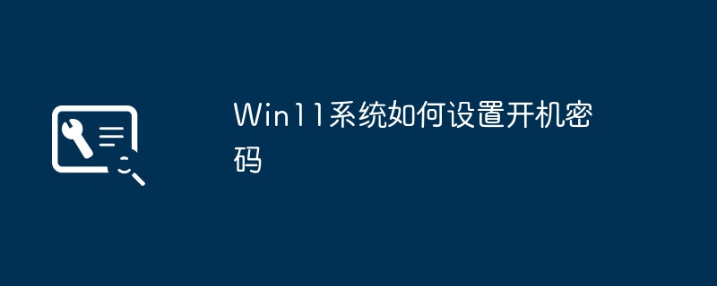 Win11 시스템에서 시동 암호를 설정하는 방법