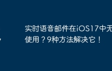 实时语音邮件在iOS17中无法使用？9种方法解决它！