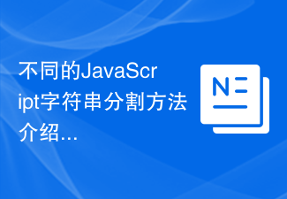 Pengenalan kepada kaedah pemisahan rentetan JavaScript yang berbeza