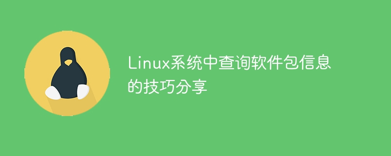 Linux 시스템에서 소프트웨어 패키지 정보 쿼리에 대한 팁 공유