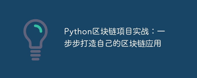 python区块链项目实战：一步步打造自己的区块链应用