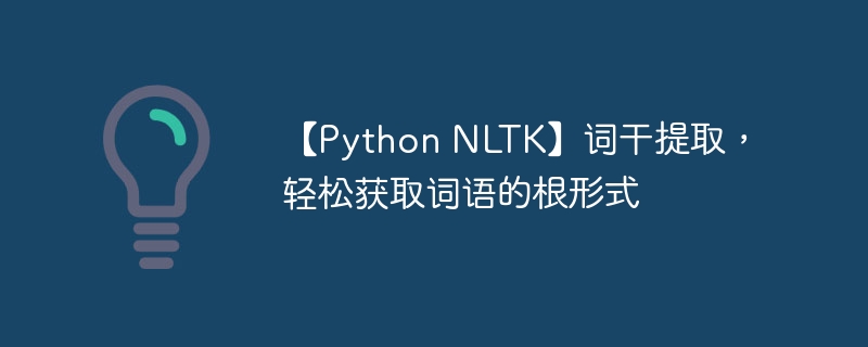 【python nltk】词干提取，轻松获取词语的根形式