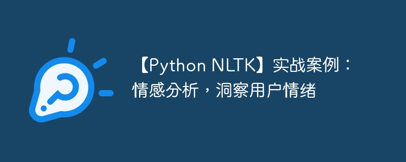 【python nltk】实战案例：情感分析，洞察用户情绪
