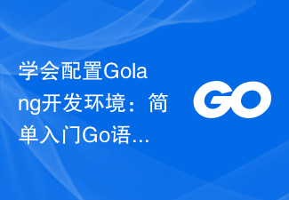 学会配置Golang开发环境：简单入门Go语言部署安装