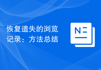 恢复遗失的浏览记录：方法总结