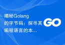 揭秘Golang的字节码：探寻其编程语言的本质