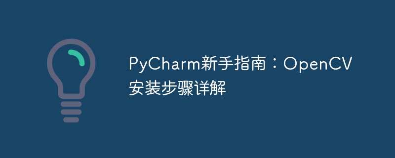 초보자라면 읽어 보세요: PyCharm에 OpenCV를 설치하는 방법에 대한 자세한 튜토리얼