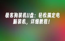 极客狗装机U盘:轻松搞定电脑装机,详细教程!