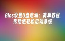 Bios设置U盘启动:简单教程帮助您轻松启动系统