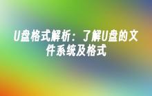 U盘格式解析:了解U盘的文件系统及格式