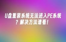 U盘重装系统无法进入PE系统?解决方法请看!