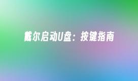 戴尔启动U盘:按键指南