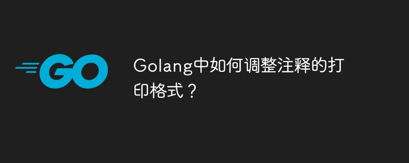 Golang에서 주석의 인쇄 형식을 조정하는 방법은 무엇입니까?