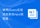 使用jQuery实现动态更改input类型属性
