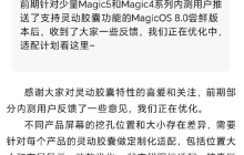 荣耀 Magic 4&5 系列手机灵动胶囊重新优化，将于 3 月下旬推送