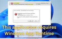 此应用程序需要Windows应用运行时