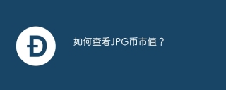 如何查看JPG币市值？