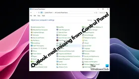 Outlook邮件丢失从控制面板在Windows 11