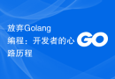 放弃Golang编程：开发者的心路历程
