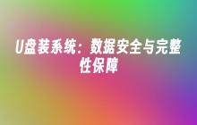 U盘装系统：数据安全与完整性保障
