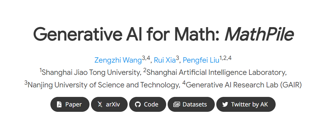 大規模モデルの数学を補足するには、95 億トークンを含むオープンソースの MathPile コーパスを提出してください。これは商業的にも使用できます。