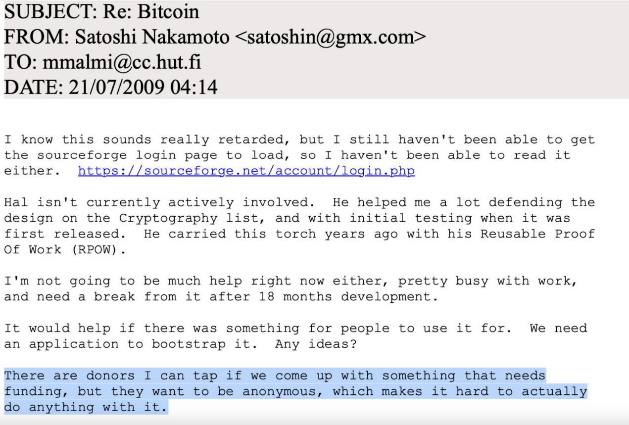 Analyse der frühen E-Mails von Satoshi Nakamoto: Welchen Beitrag leistete der „mysteriöse Spender“ hinter Satoshi Nakamoto?