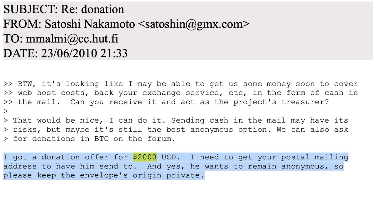 Analyse des premiers emails de Satoshi Nakamoto : quelle a été la contribution du « mystérieux donateur » derrière Satoshi Nakamoto ?