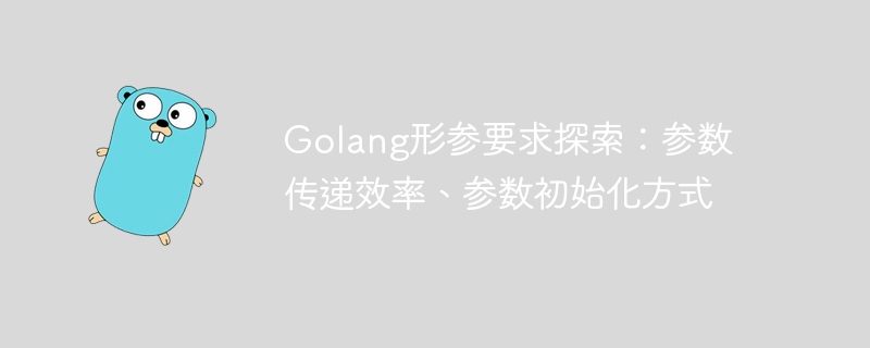 golang形参要求探索：参数传递效率、参数初始化方式