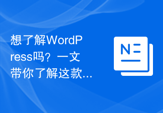 WordPress에 대해 배우고 싶으십니까? 이 문서에서는 강력한 콘텐츠 관리 시스템을 소개합니다.