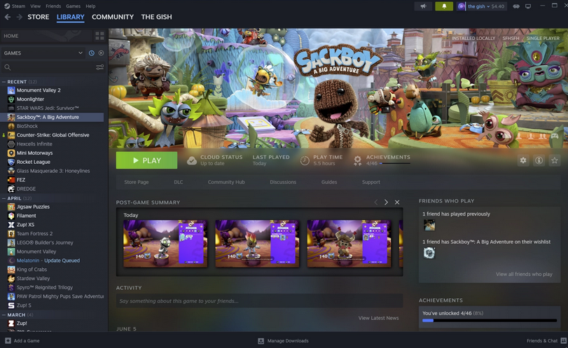 Steam desktop client beta update: new notes, in-game pinned window functionality