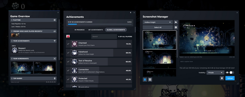 Steam desktop client beta update: new notes, in-game pinned window functionality