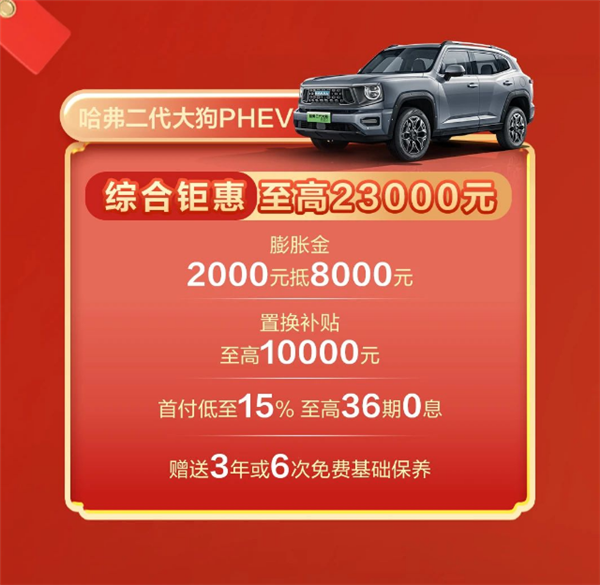 Great Wall Haval is giving away all its models with a discount of up to 40,000 yuan