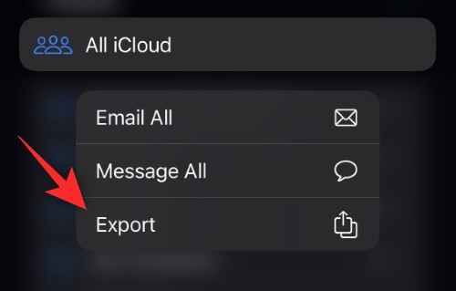 How to export all contacts on iPhone