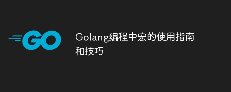 Golang程式設計中巨集的使用指南和技巧