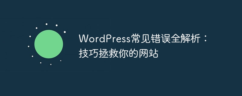 WordPress常见错误全解析：技巧拯救你的网站