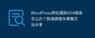 wordpress网站遇到404错误怎么办?快速排查与修复方法分享