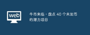 牛市来临，盘点 40 个未发币的潜力项目