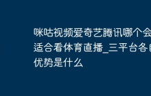 咪咕视频爱奇艺腾讯哪个会员适合看体育直播_三平台各自优势是什么