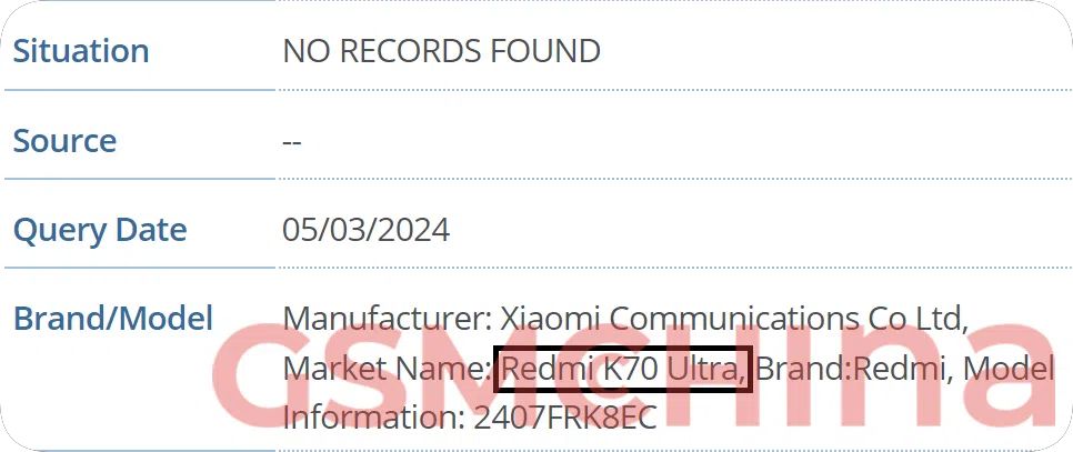 小米 Redmi K70 Ultra 手机曝光：代号“rotko”有望 8 月发布，配天玑 9300 SoC