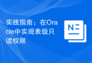实践指南：在Oracle中实现表级只读权限