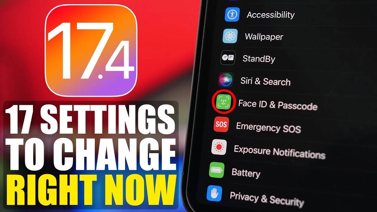 Paramètres de base iOS 17.4 à modifier sur iPhone