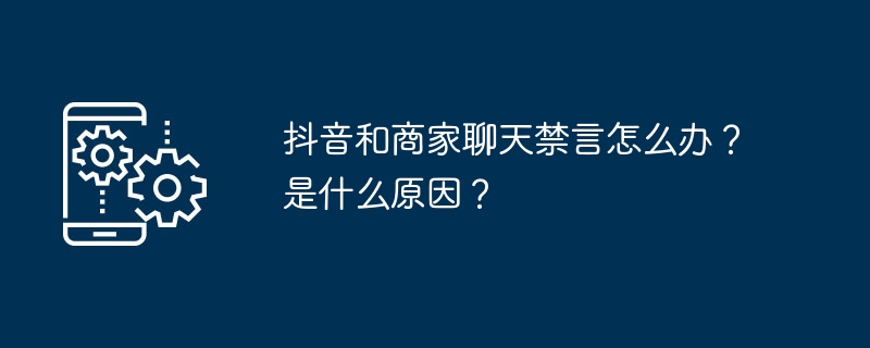 Douyin에서 판매자와의 채팅이 금지된 경우 어떻게 해야 하나요? 이유는 무엇입니까?