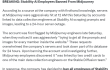Midjourney封禁Stability AI：恶意爬取数据，致服务器瘫痪24小时