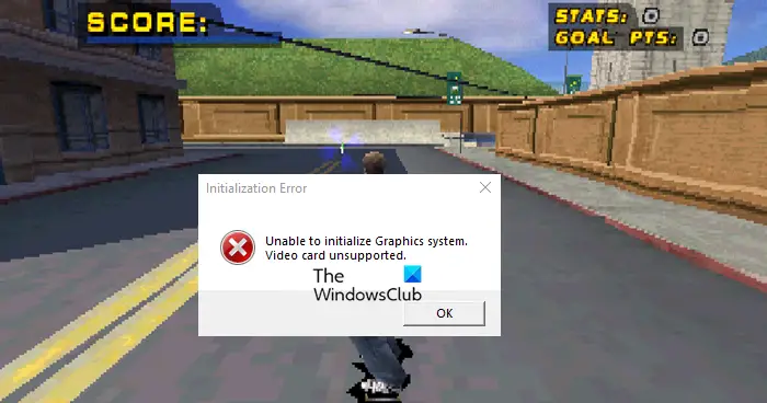 Fix Unable to initialize graphics system error on PC