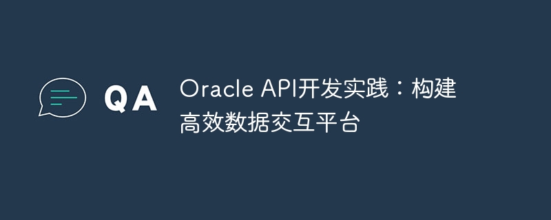 oracle api开发实践：构建高效数据交互平台
