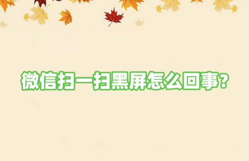 微信扫一扫黑屏怎么回事？微信扫一扫黑屏的原因