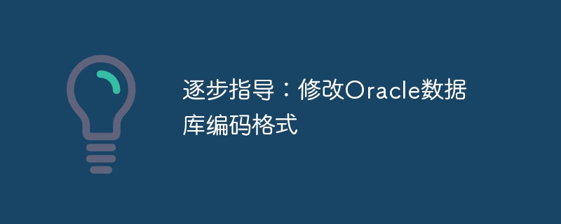 Step-by-step guide: Modify Oracle database encoding format